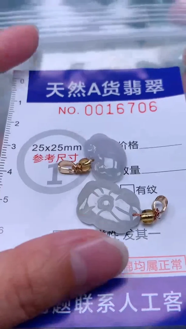 翡翠未镶嵌吊坠(赠链)1