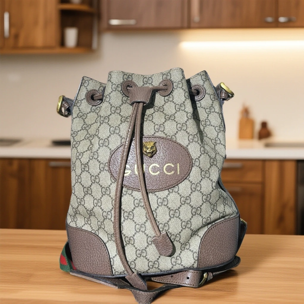 95新 GUCCI/古驰  老花虎头双肩背包 1685 8974