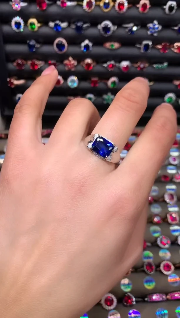 【闪购商品】蓝宝石戒指银S925镶嵌1