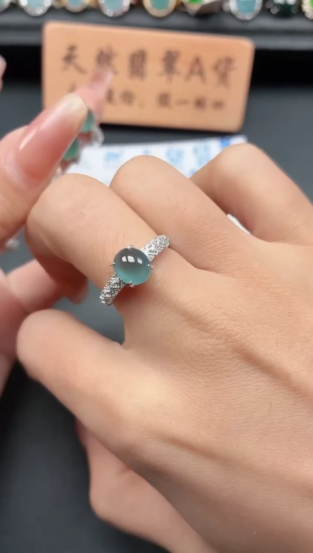 银S925镶嵌戒指翡翠11