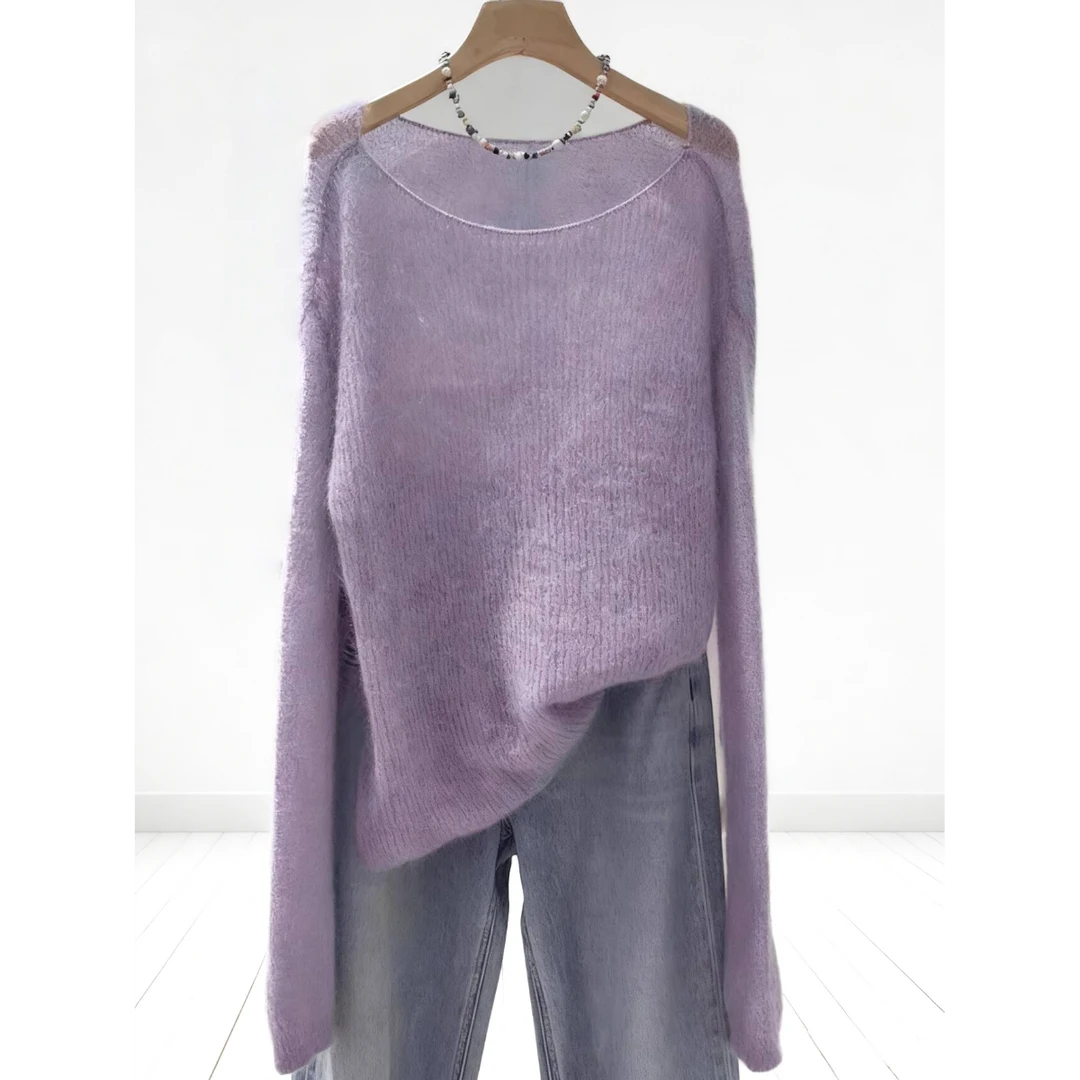 颜值拉满！太好看了！秋季针织衫女薄款气质慵懒风毛衣百搭气质上衣