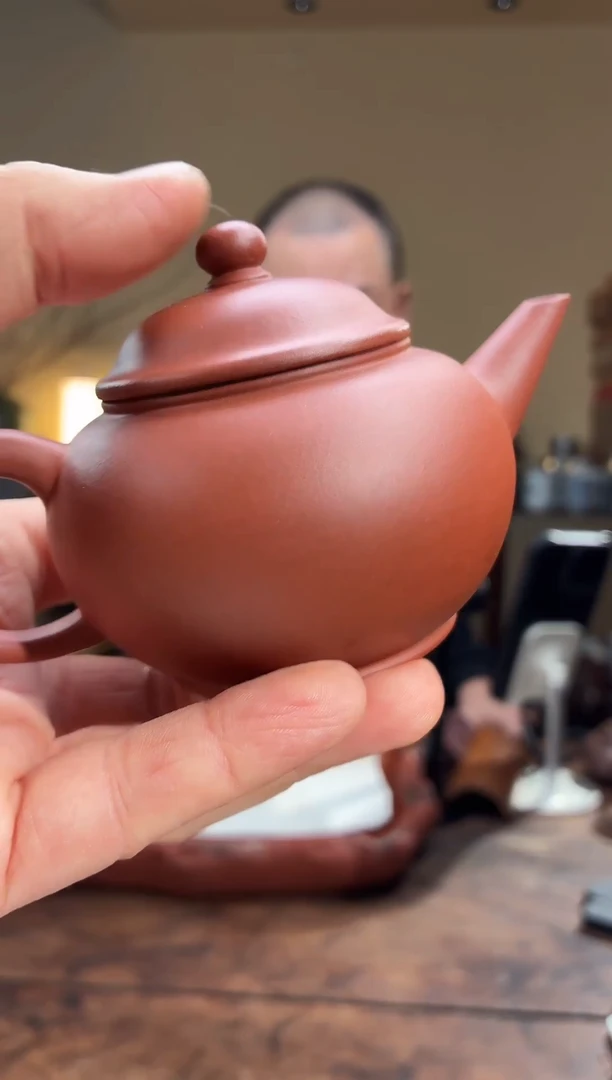 茶壶紫砂红皮龙水平壶