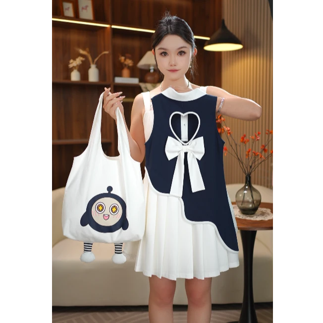 AODUOSEN/奥多森高端定制夏季无袖爱心拼白polo甜美公主连衣裙1