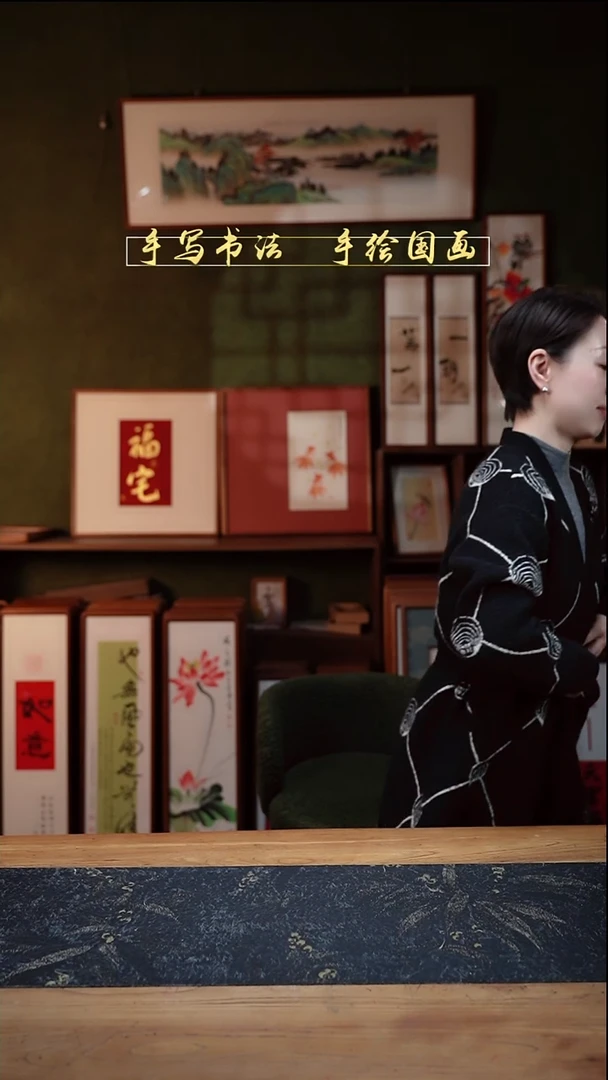 国画透明框 葫芦金鱼32*32cm非实木
