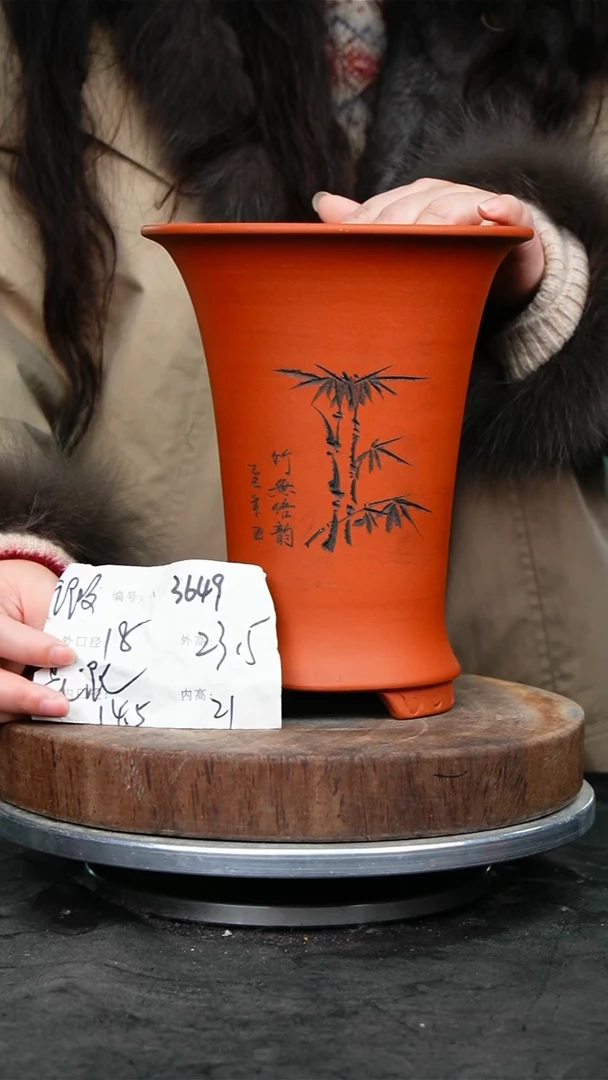 紫砂花盆3649花泥紫砂花盆&……