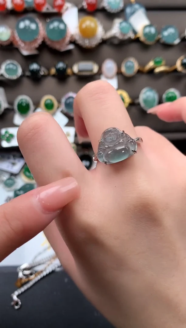 【闪购商品】翡翠戒指银S925镶嵌631451