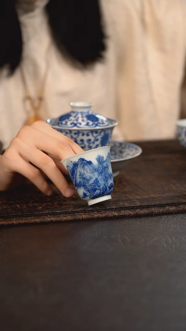 【闪购商品】杯HLX陶瓷山水闻香杯 随机