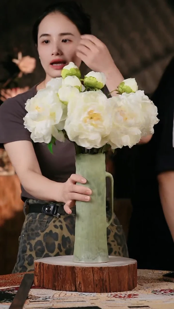 摆件景德镇高温陶瓷花器（7*26