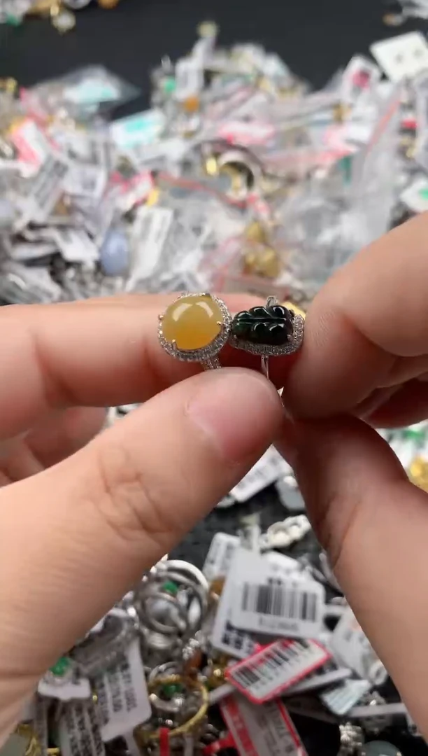 银S925镶嵌戒指翡翠1010    10