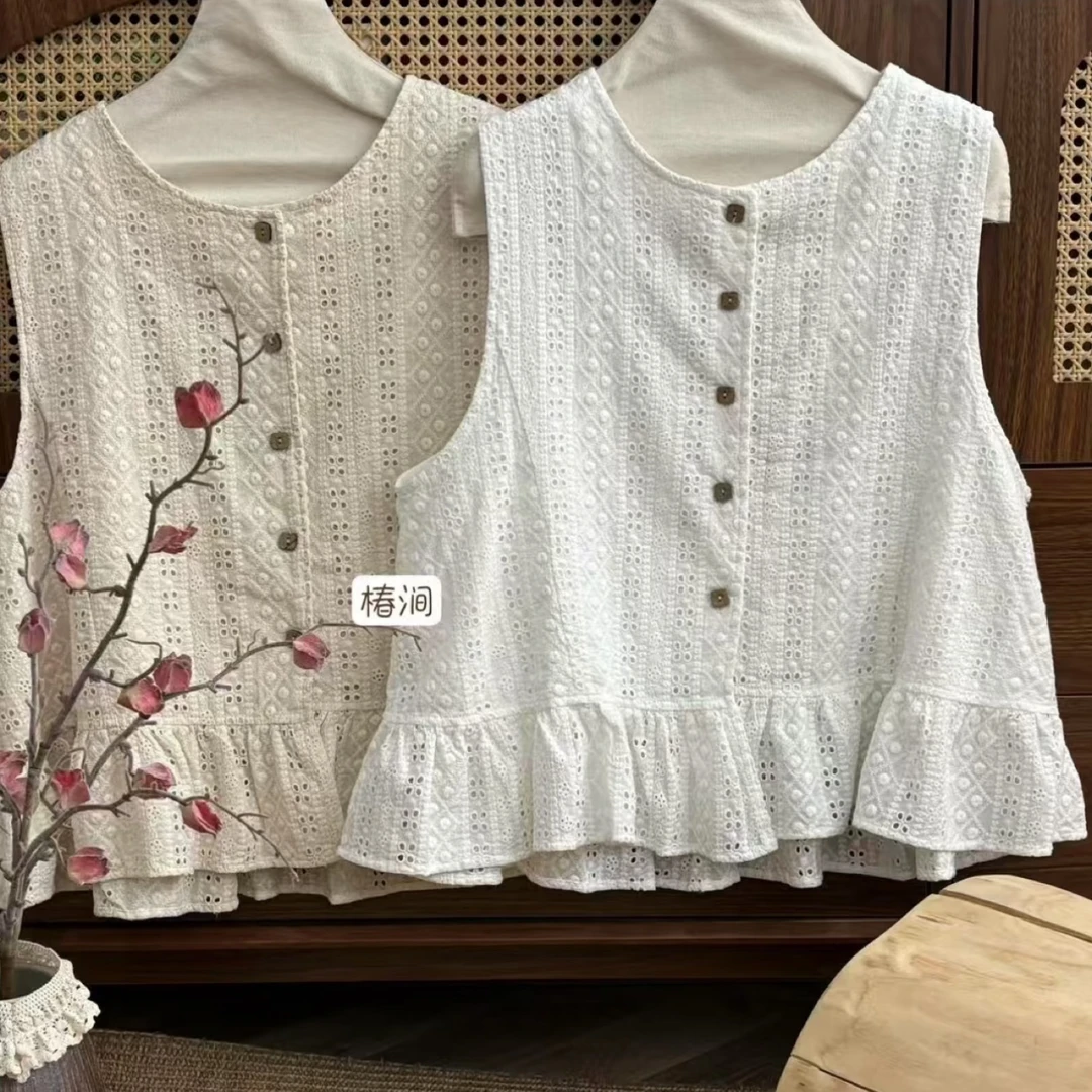 春季百搭重工满绣花摆叠穿双层马甲 (衣长60胸围120）