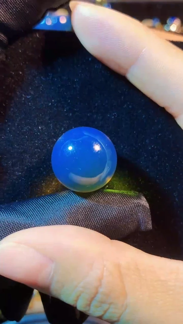 手串蓝珀未镶嵌19MM墨西哥天空蓝高货单颗