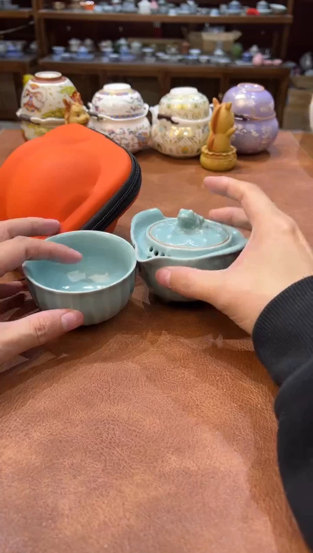 真的很便宜会开片的旅行茶具