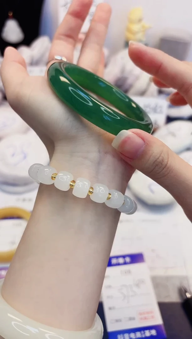 【闪购商品】石英质玉手镯未镶嵌106-东陵玉-圈口57
