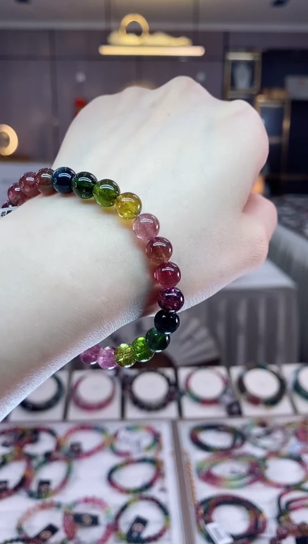 【闪购商品】碧玺单圈手串7mm+未镶嵌一物一证dan