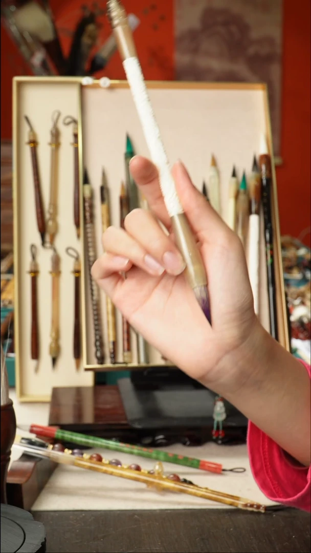 孤品高货毛笔链接 清水试笔 蘸墨不退