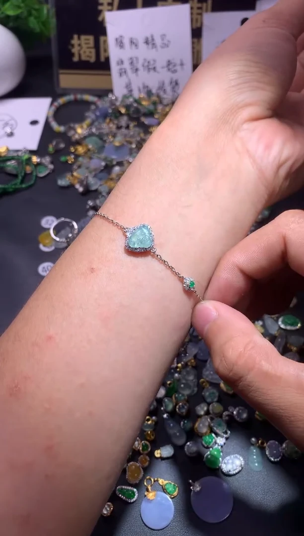 翡翠银S925镶嵌吊坠(不含链)1