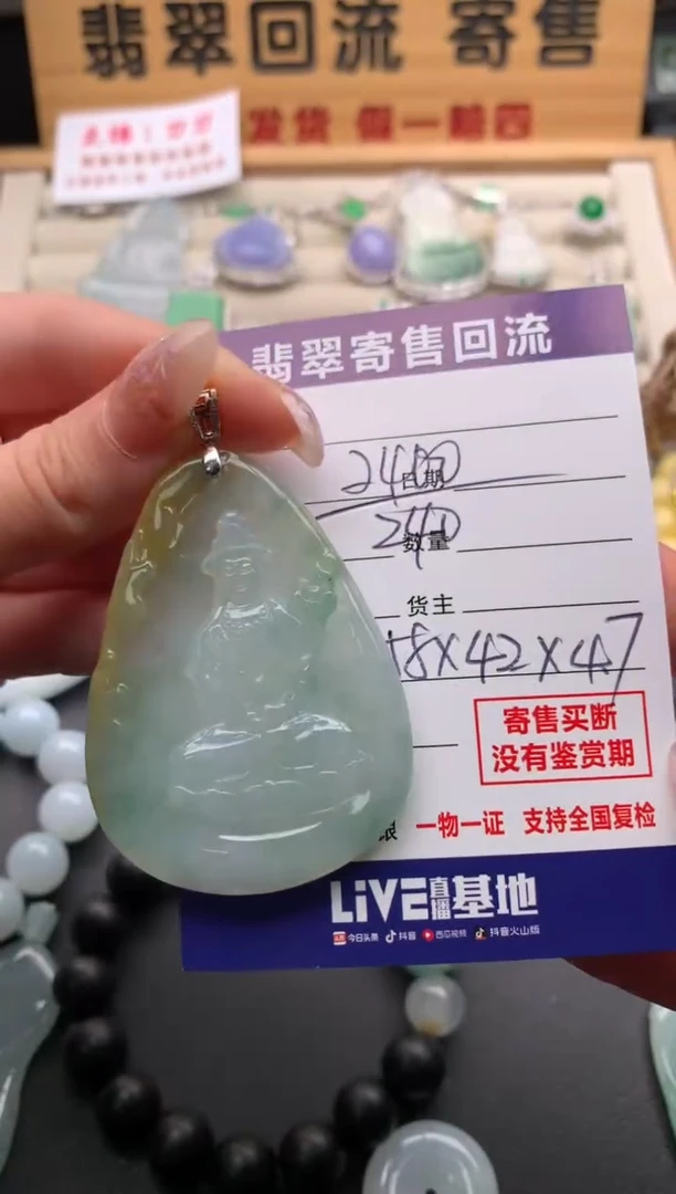 翡翠18K金镶嵌颈饰10134992