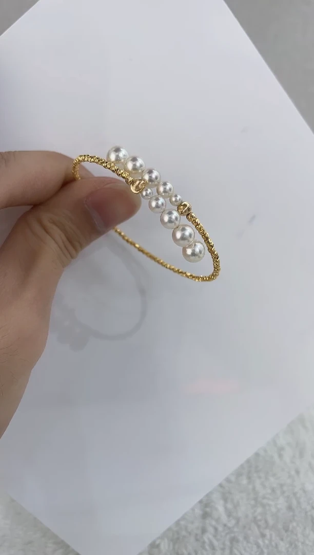 银S925镶嵌手镯海水珍珠