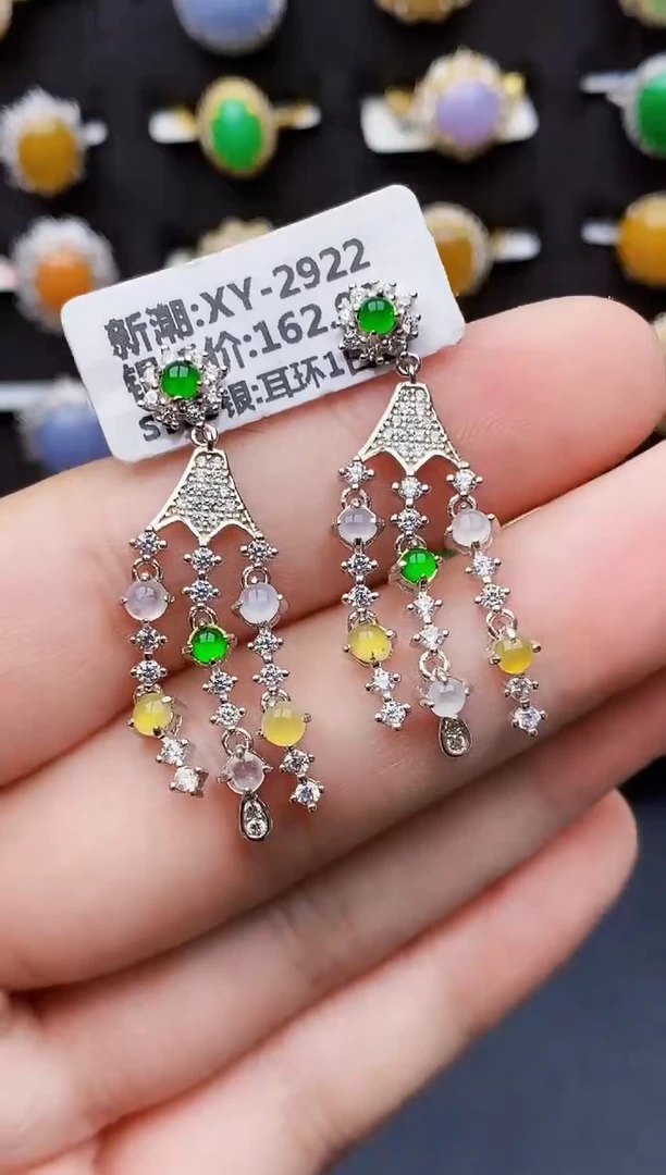 银S925镶嵌戒指翡翠3289