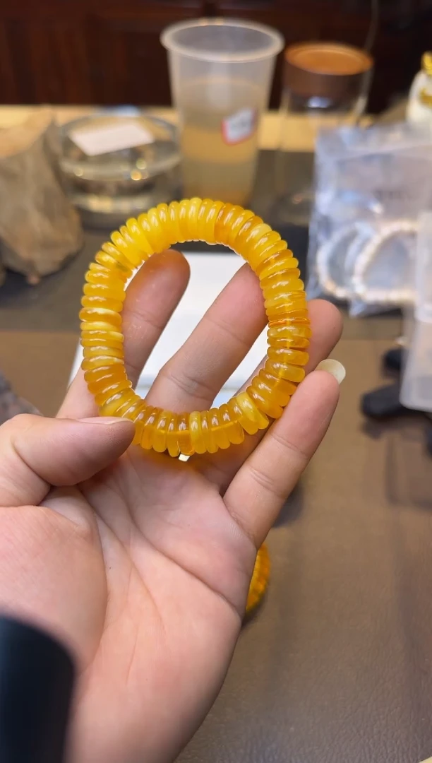 手链蜜蜡未镶嵌1号蜜蜡药片单圈26g左右