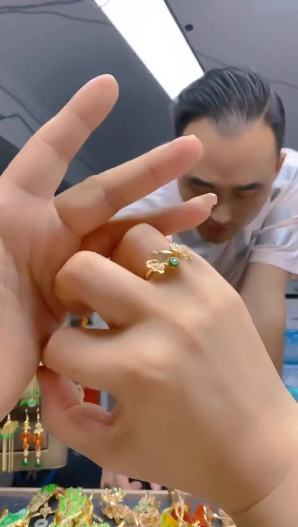 【闪购商品】翡翠耳饰合金51翡翠戒指