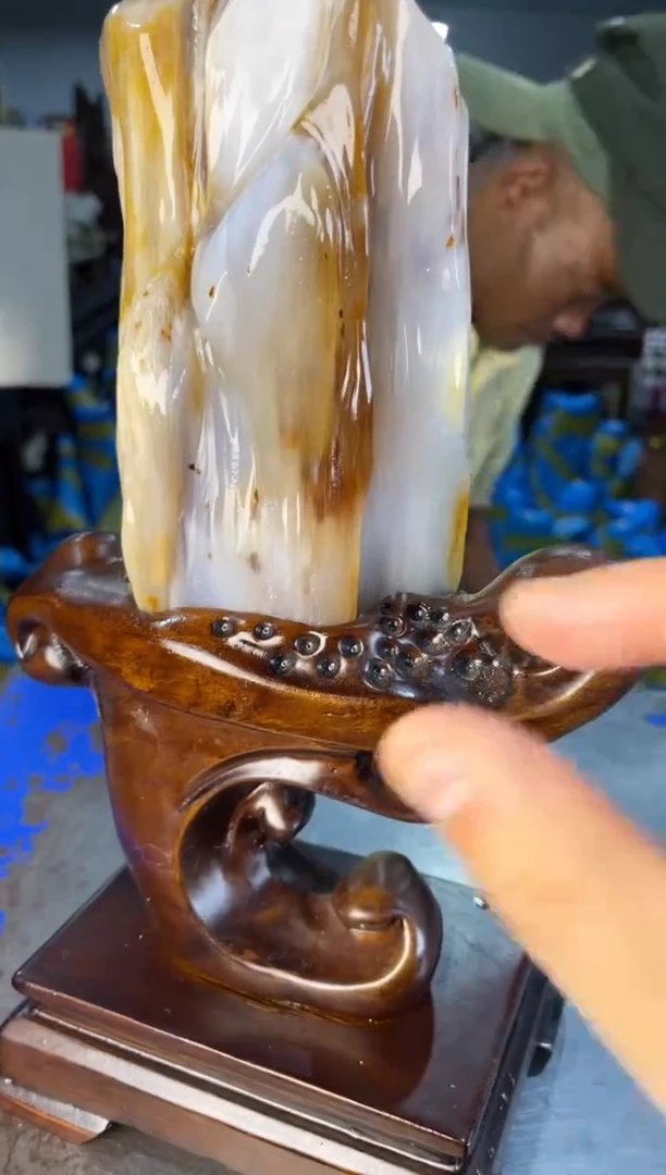 未镶嵌摆件硅化玉43