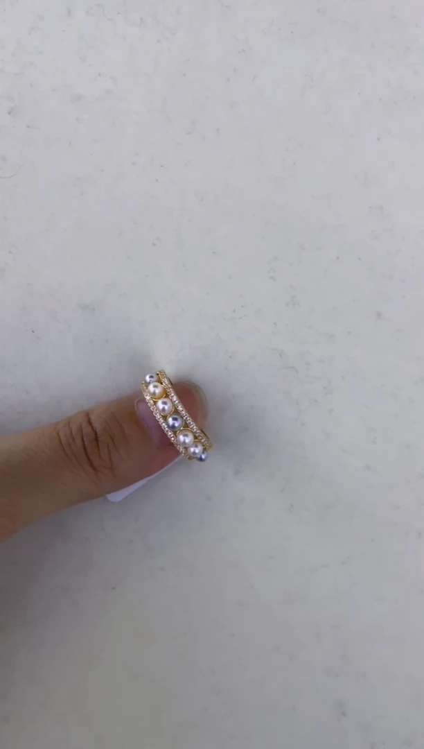 海水珍珠戒指银S925镶嵌戒指