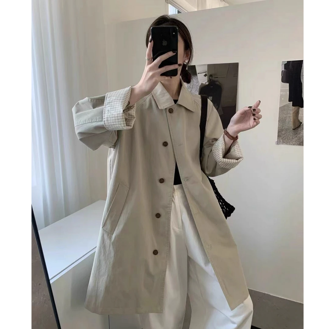 【卡蔻】22新款简约修身显瘦风衣