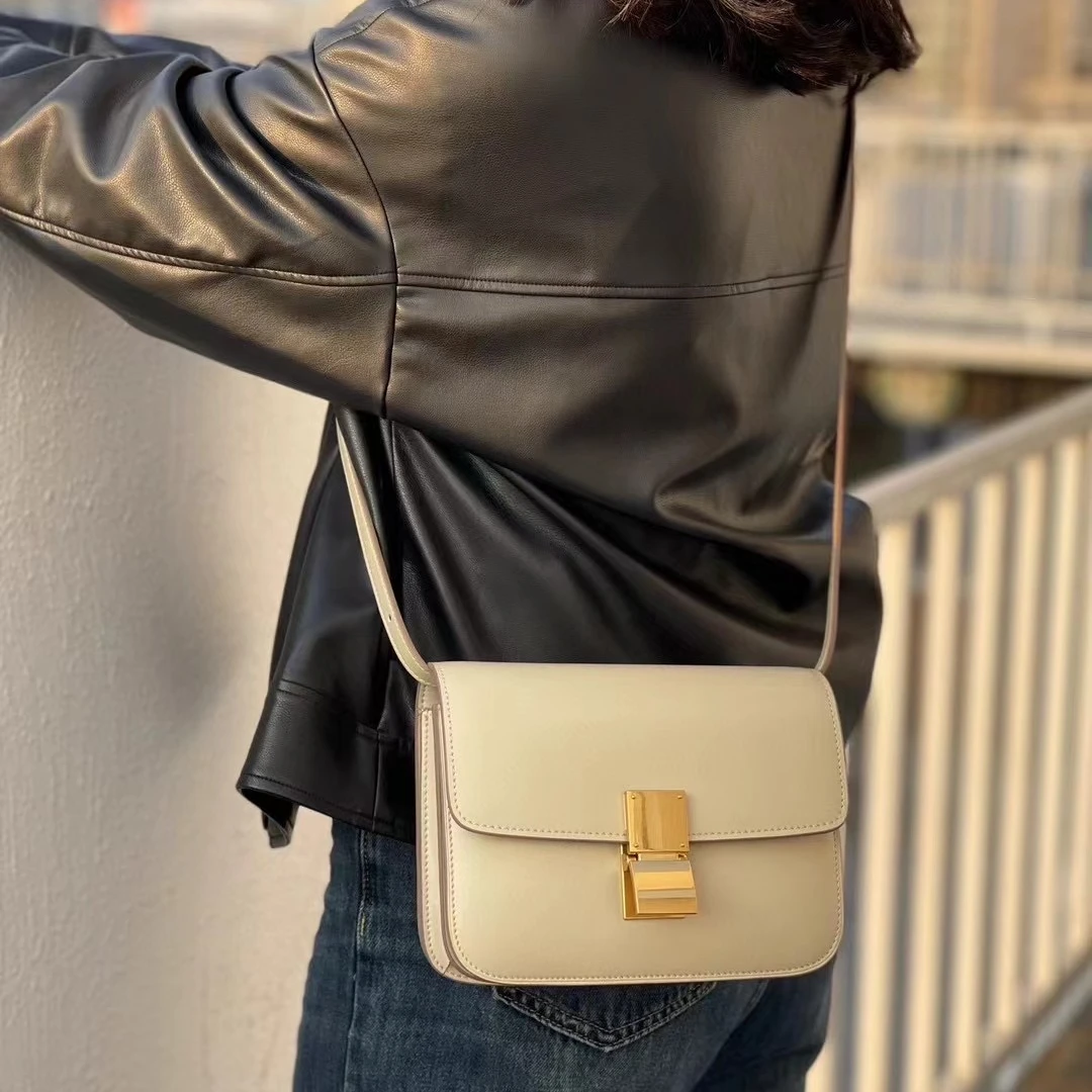 【芝麻集】J-6226-白色RAIN.CUN百搭时尚简约腋下斜跨轻奢女包