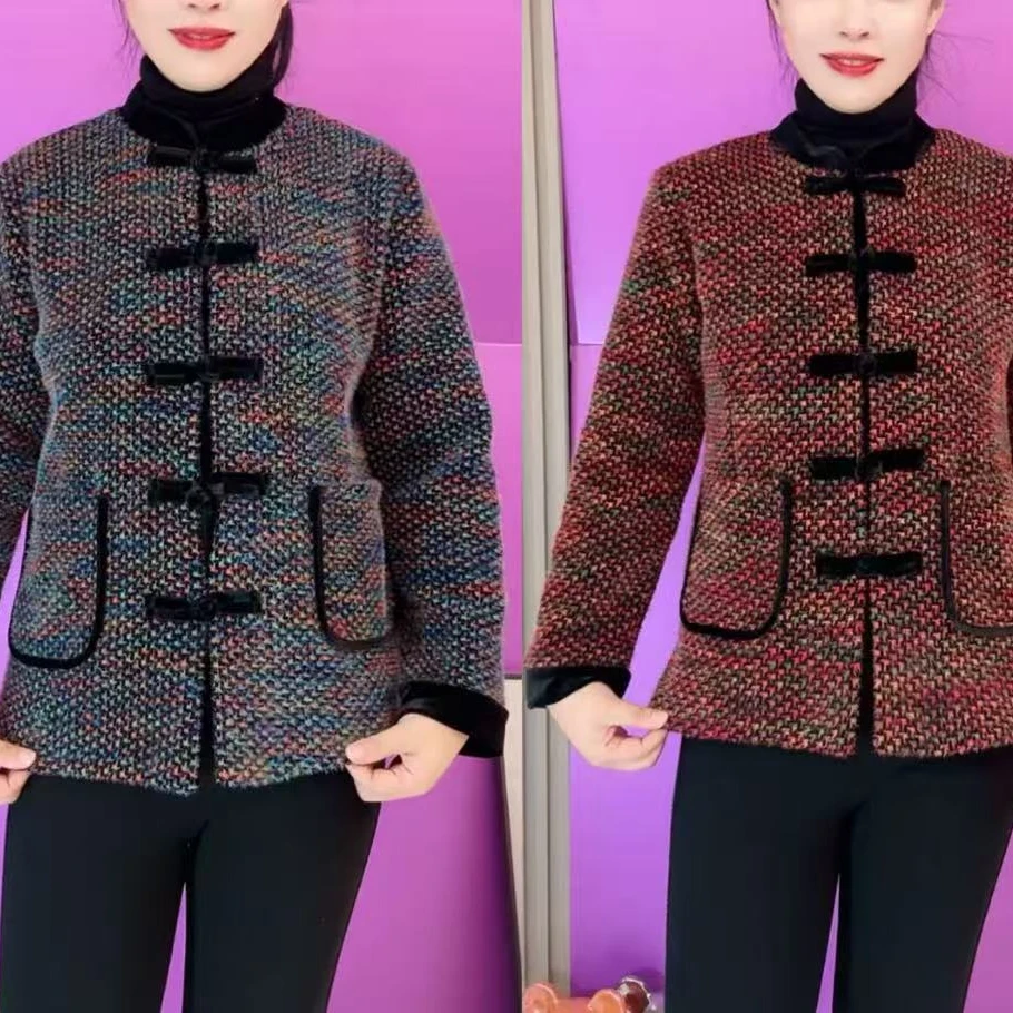 新款时尚洋气显瘦盘扣短款小外套