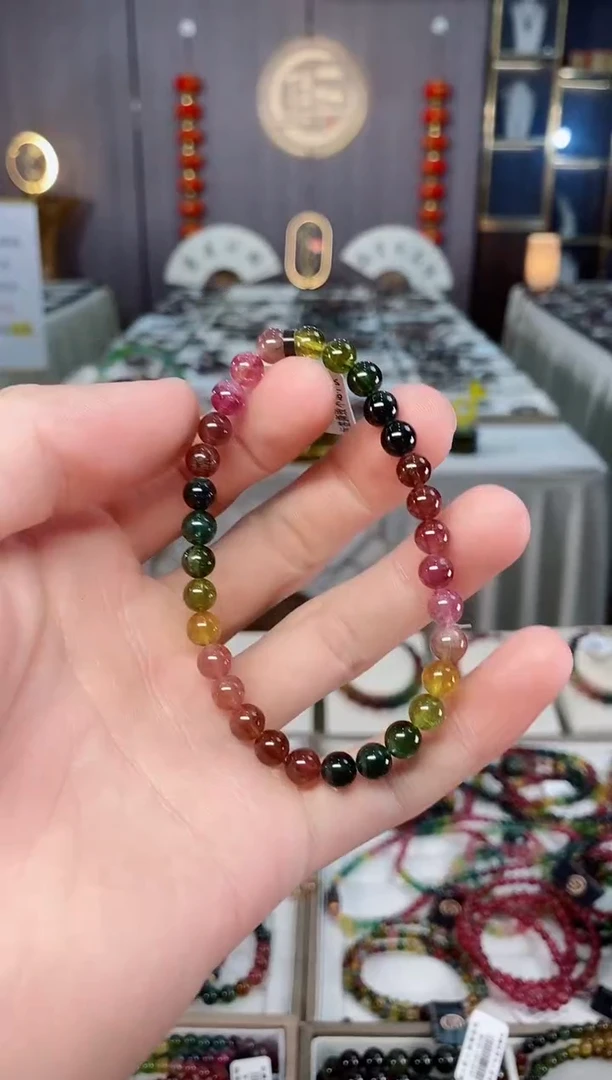 未镶嵌透体老矿碧玺单圈手串5mm+碧玺xion多样性发货一条