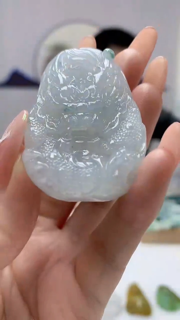 【闪购商品】定制翡翠未镶嵌3916DD-毛货挂件81