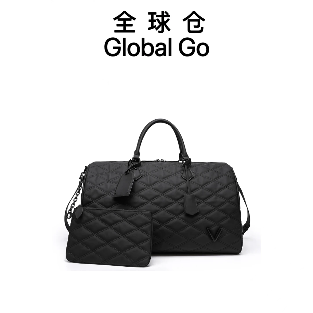 【全球仓Global Go】时尚小香风菱格大号斜跨包CK25719A黑色