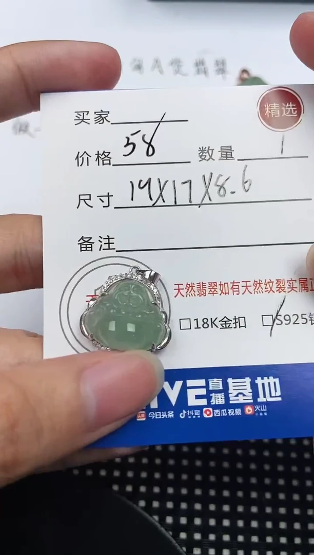 翡翠银S925镶嵌颈饰挂件