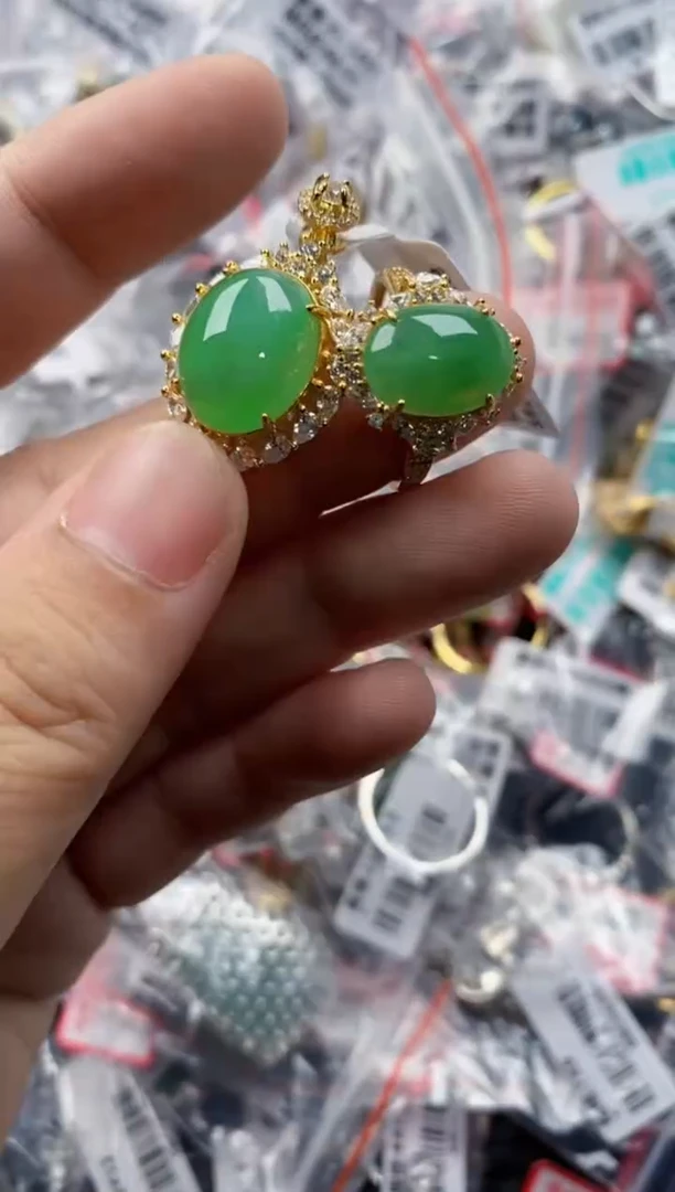 银S925镶嵌戒指翡翠444    5