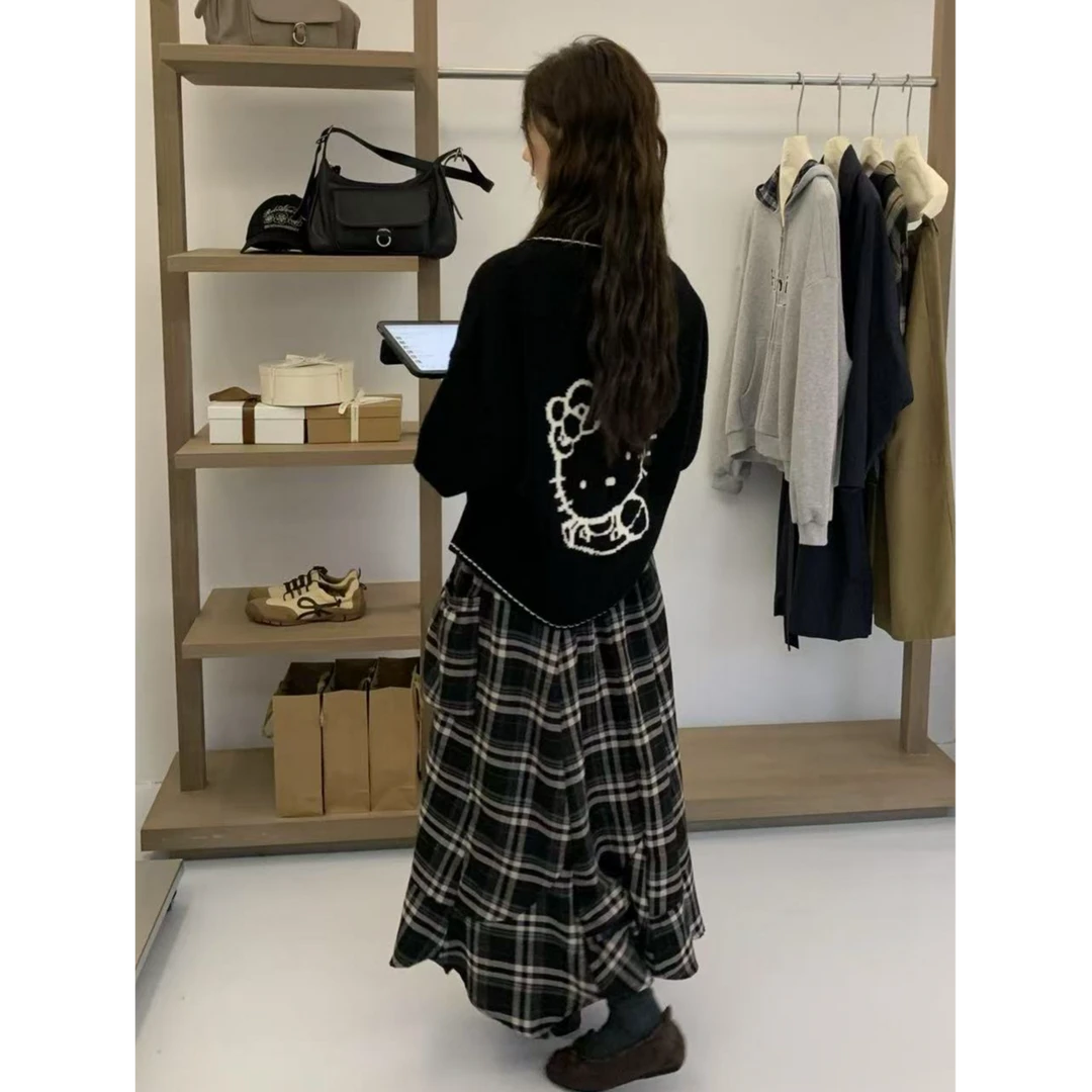KT猫提花毛衣外套百搭针织开衫B1408