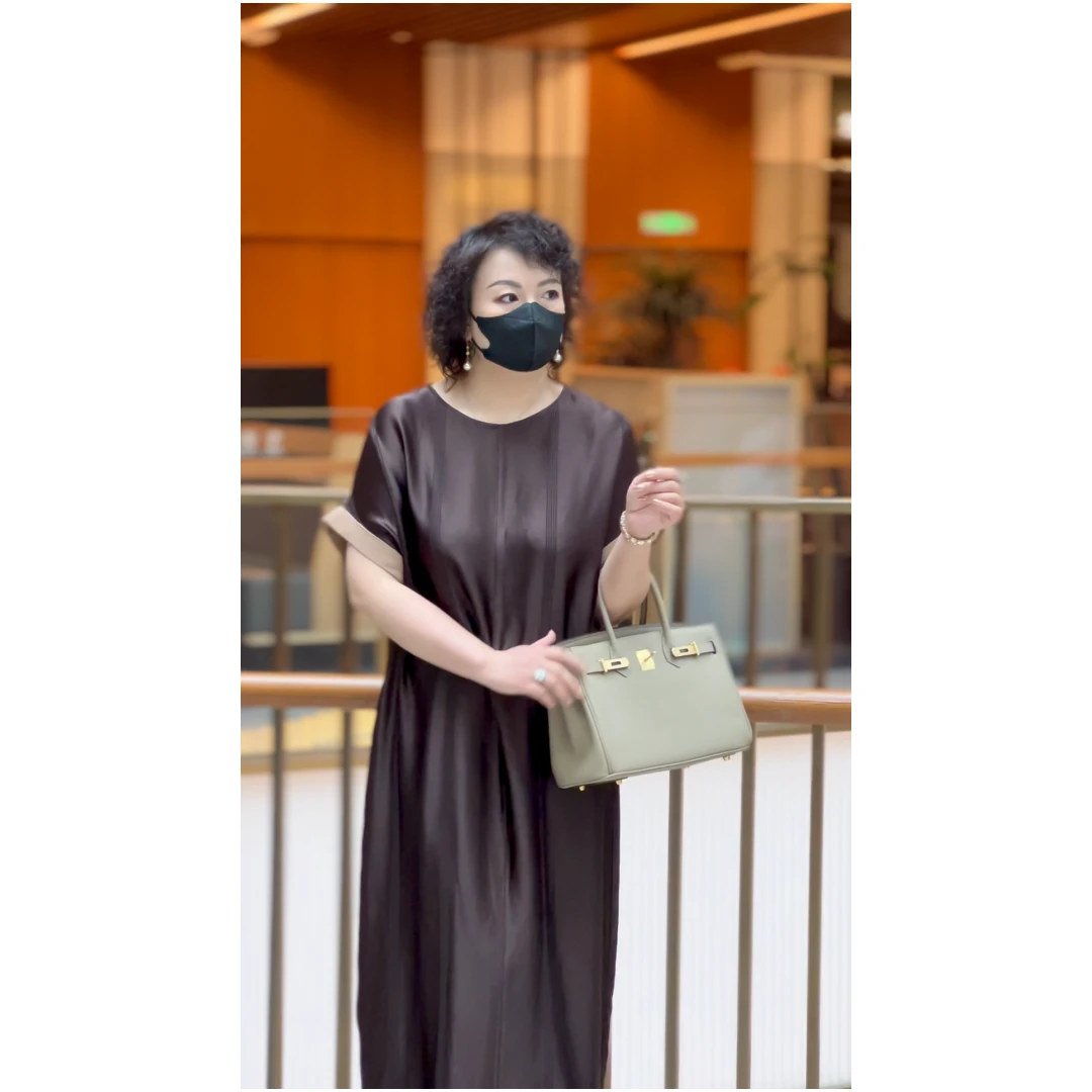 Juerun/觉闰【鎏金贵妇】醋酸连衣裙慵懒都市风时尚 3BH009