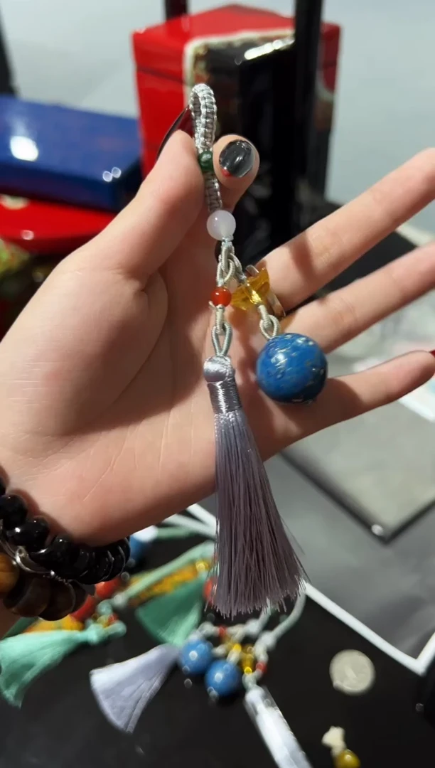 蓝色2.0大漆珠-太古大漆