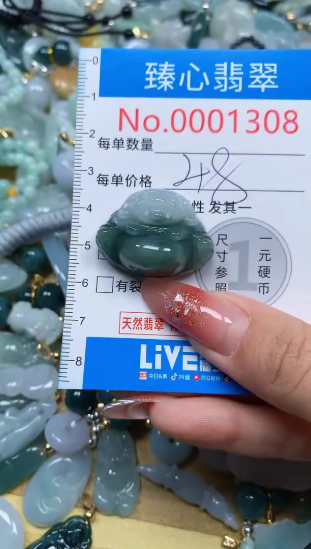 翡翠未镶嵌颈饰含绳0001308