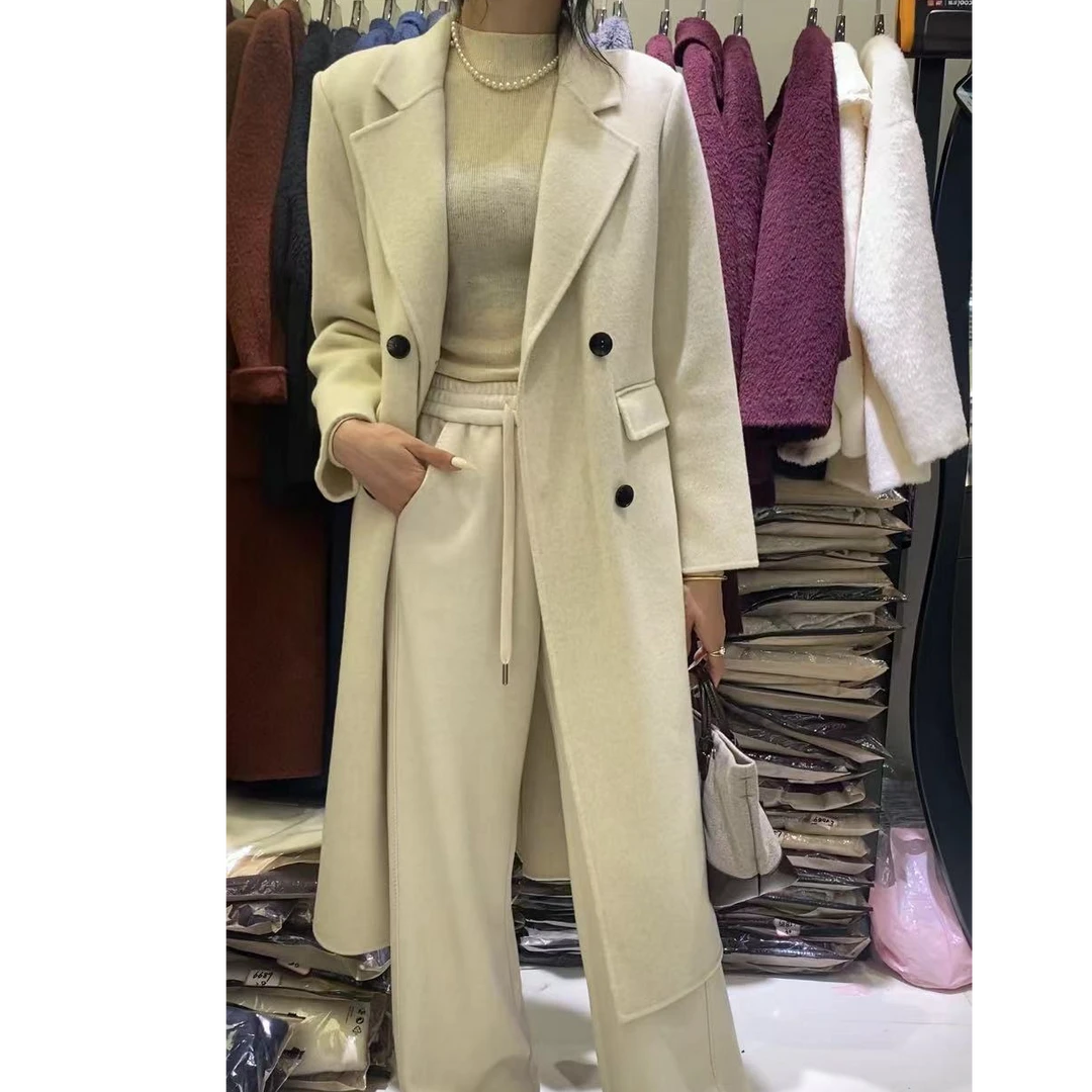 2668 显高显瘦大领装饰扣双面羊绒大衣-0016