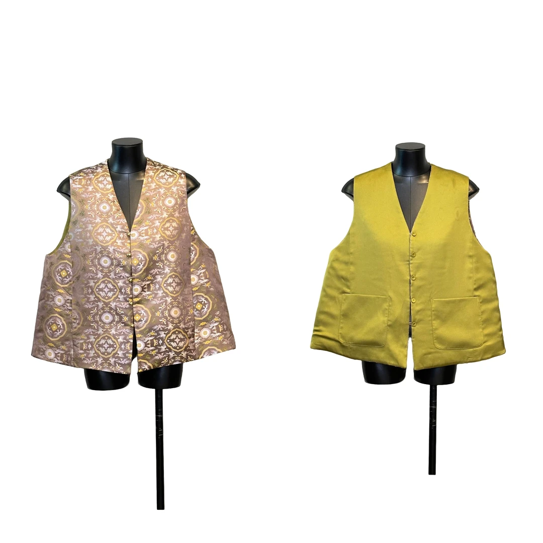 「利琪高订」国风大码气质轻奢双面穿百搭凤纹秋冬羊毛马甲A5883