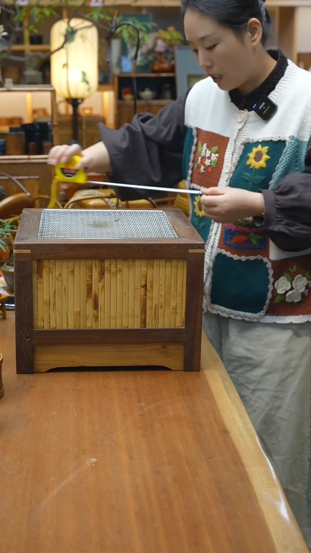 竹木结合碳炉 围炉煮茶