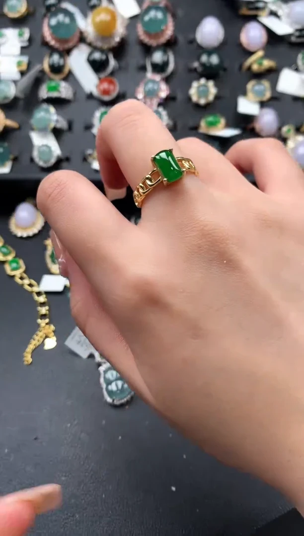 【闪购商品】翡翠戒指银S925镶嵌52141