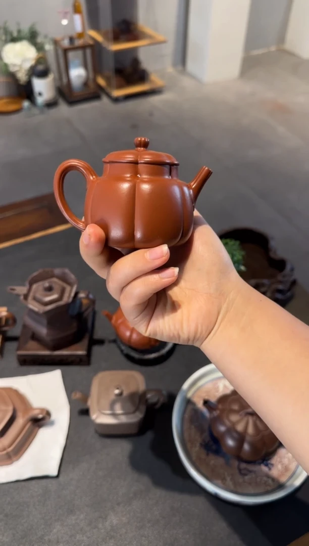 茶壶紫砂朗繁花 朱泥