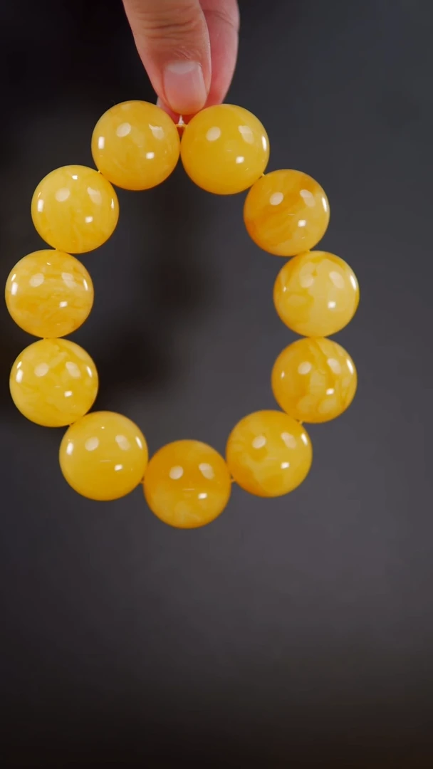 未镶嵌蜜蜡手链焦皮料圆珠手串80.18