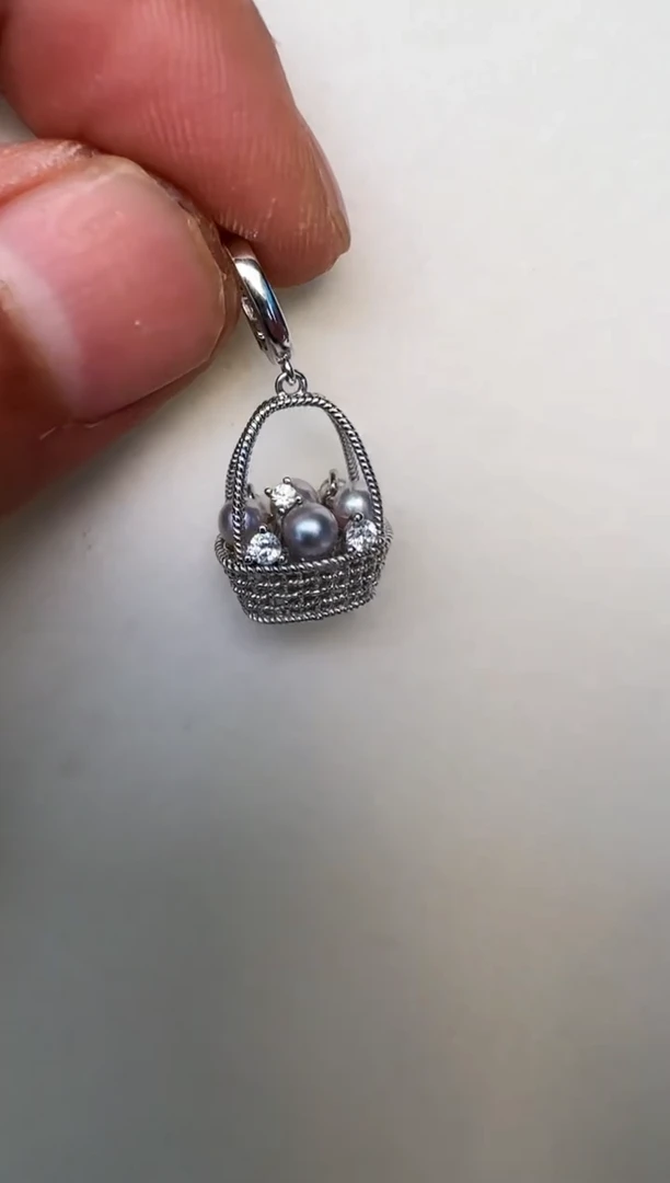 海水珍珠银S925镶嵌颈饰吊坠