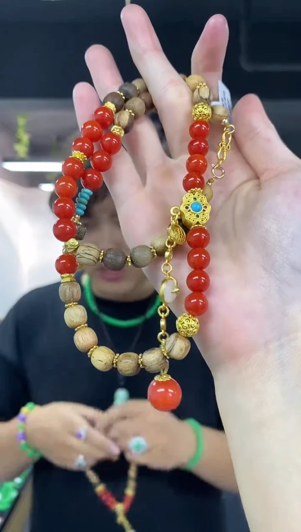 南红玛瑙未镶嵌颈饰多样性发其一颜色微差