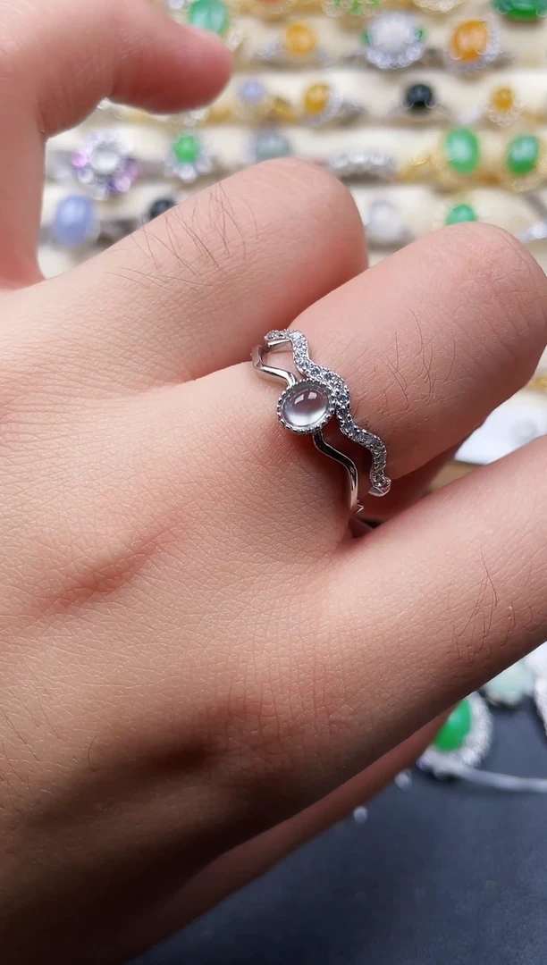 银S925镶嵌戒指翡翠122