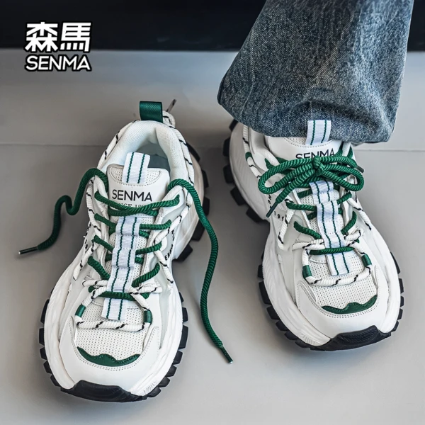 森马男鞋冬季新款厚底老爹鞋男士时尚休闲鞋耐磨个性百搭运动潮鞋