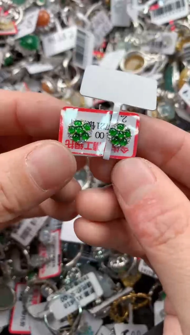银S925镶嵌戒指翡翠777   10